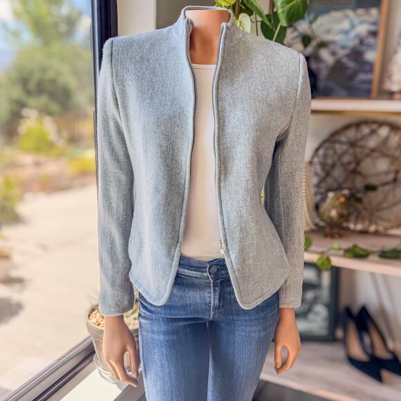 Jones New York Women's Light Gray Zip-Up Jacket - Picture 8 of 12